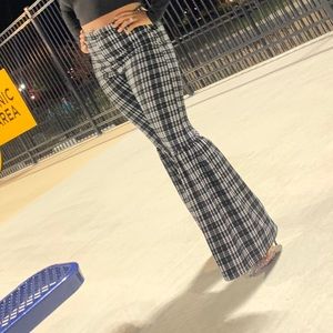 Black and white bell pants.